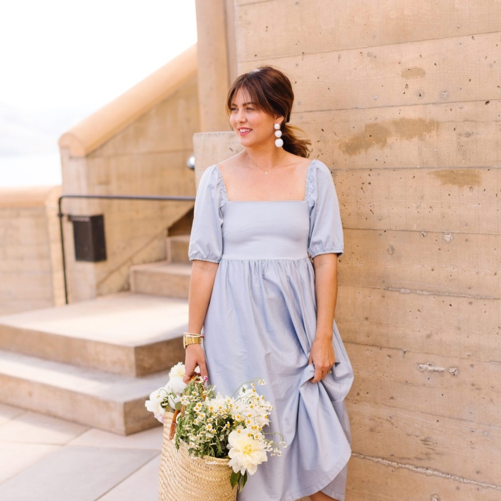 Smash & Tess X Jillian Harris Sunrise Dress Midi Blue Size Large